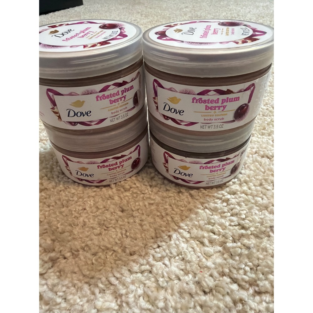 Dove Frosted Plum Berry Body Scrub Limited Edition Holiday Treats 3.5oz Lot of 4